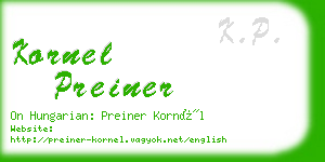 kornel preiner business card